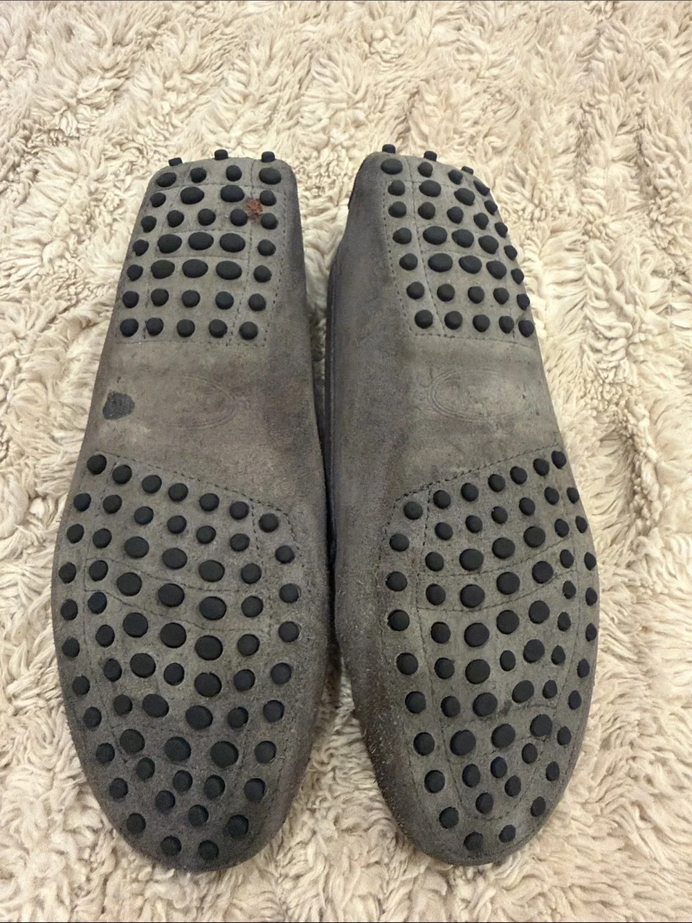 Tod's Charcoal Suede Penny Loafers
